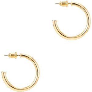14K Gold Plated Hoop Earrings For Women | 2mm Thick Infinity Gold Hoops Earrings